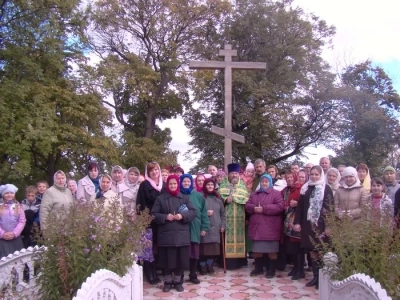 Преподобный отче наш Сергие, моли Бога о нас! Молебное пение ко игумену земли Русской совершено на месте утраченного храма в селе Внуковичи Новозыбковского благочиния