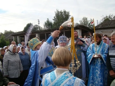 Радость торжества Успения Пресвятой Богородицы Епископ Клинцовский Сергий разделил с духовенством Епархии в п.г.т. Климово