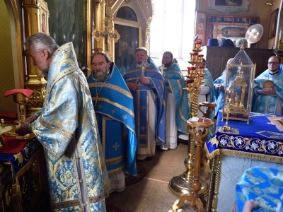 В день почитания «Почаевского» образа Божией Матери, Епископ Клинцовский и Трубчевский Владимир совершил Божественную литургию в городе Новозыбкове